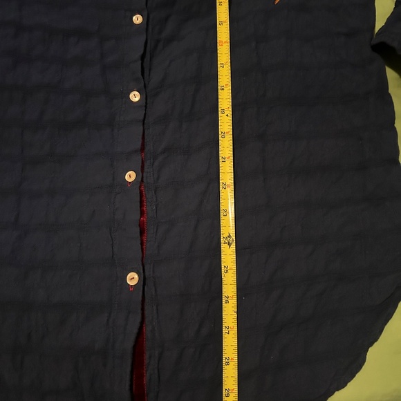 Johnny Was Navy button down top-fantastic Embroidery Coming & Going! - Picture 7 of 16